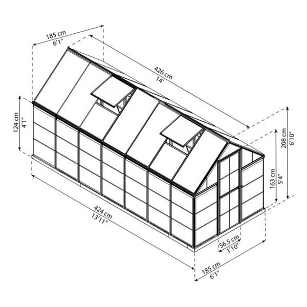 Celeste Polycarbonate Greenhouse – One size available